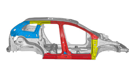 XC60 tiene acero al boro revestido (UsiBor) de la clase UHSS