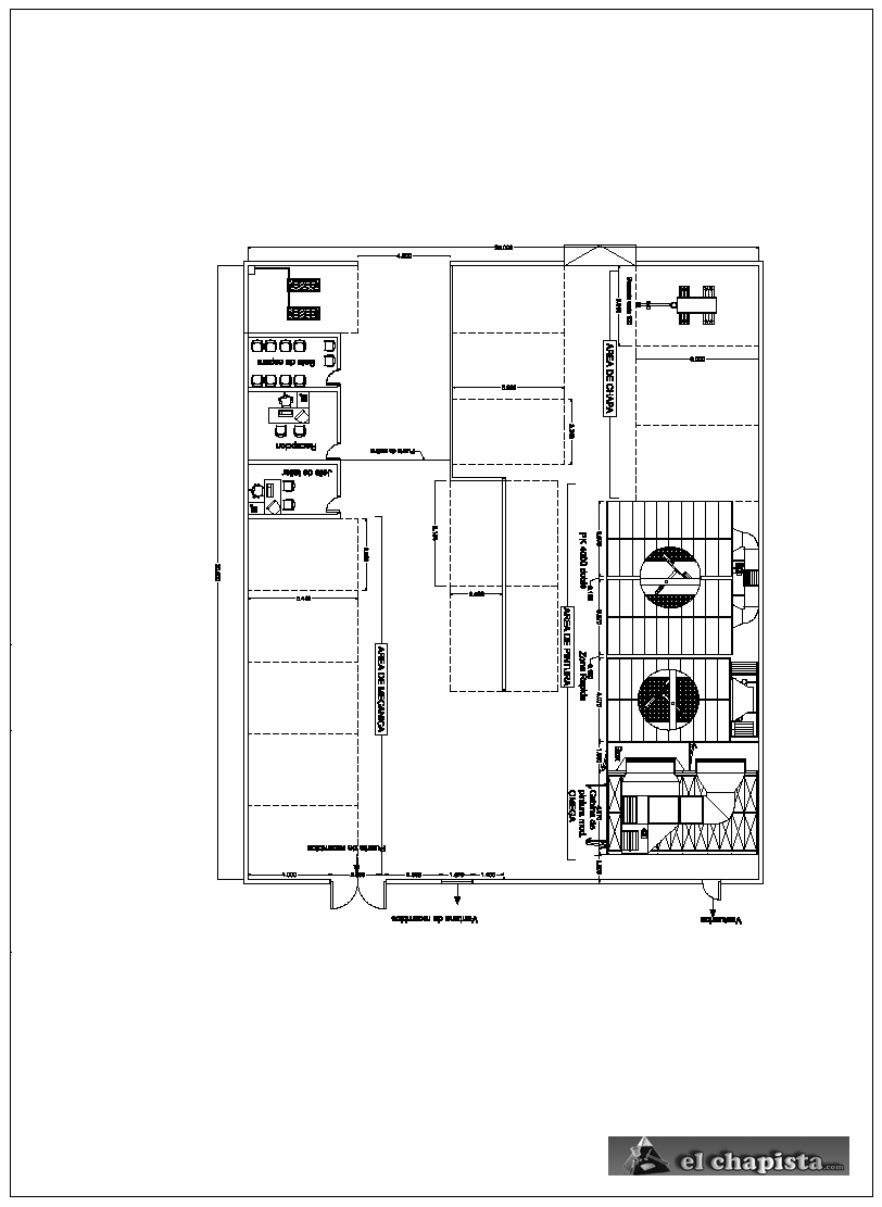 Ejemplo de Planta Taller de unos 800m2