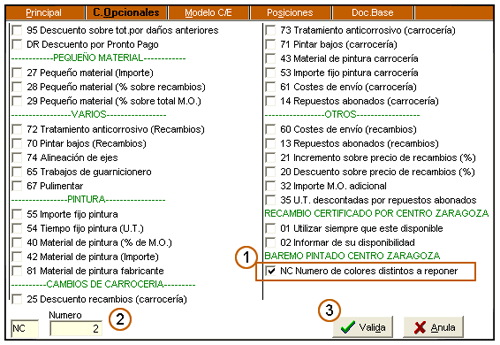 Nuevo código opcional para indicar el nº de colores