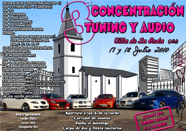 Cartel del evento Tuning de La Roda 2010